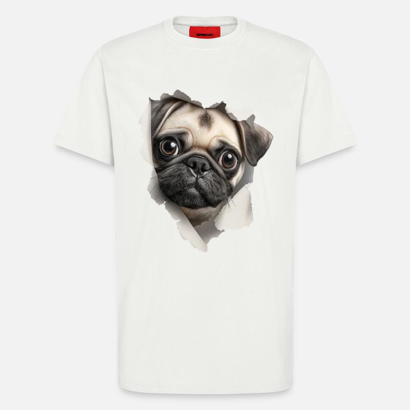 Mops - T-Shirt - made by SPREAD - OFF WHITE
