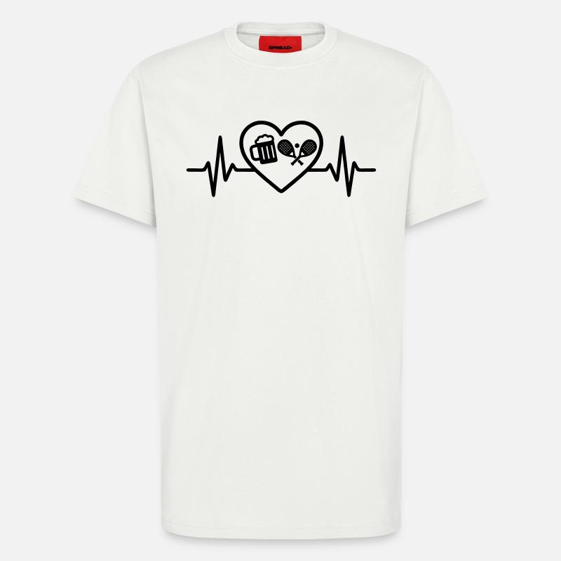 Herz Padel Bier - T-Shirt - made by SPREAD - OFF WHITE