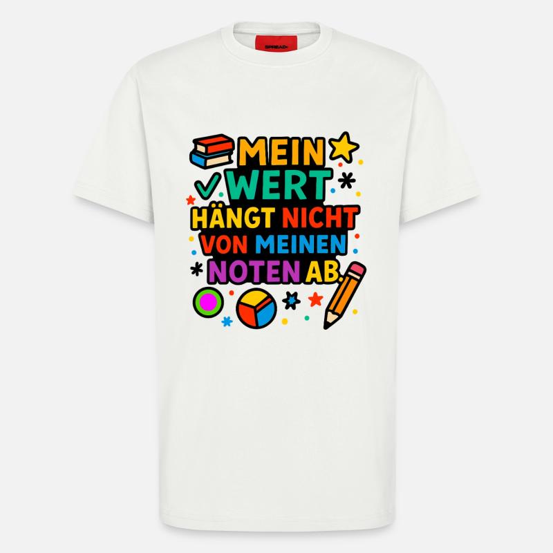 Ma valeur compte, pas mes notes - T-shirt bio décontracté fabriqué en UE - OFF WHITE