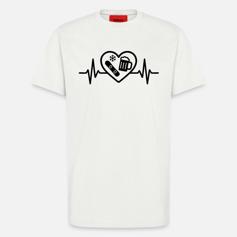 Herz Snowboard Bier - T-Shirt - made by SPREAD - OFF WHITE