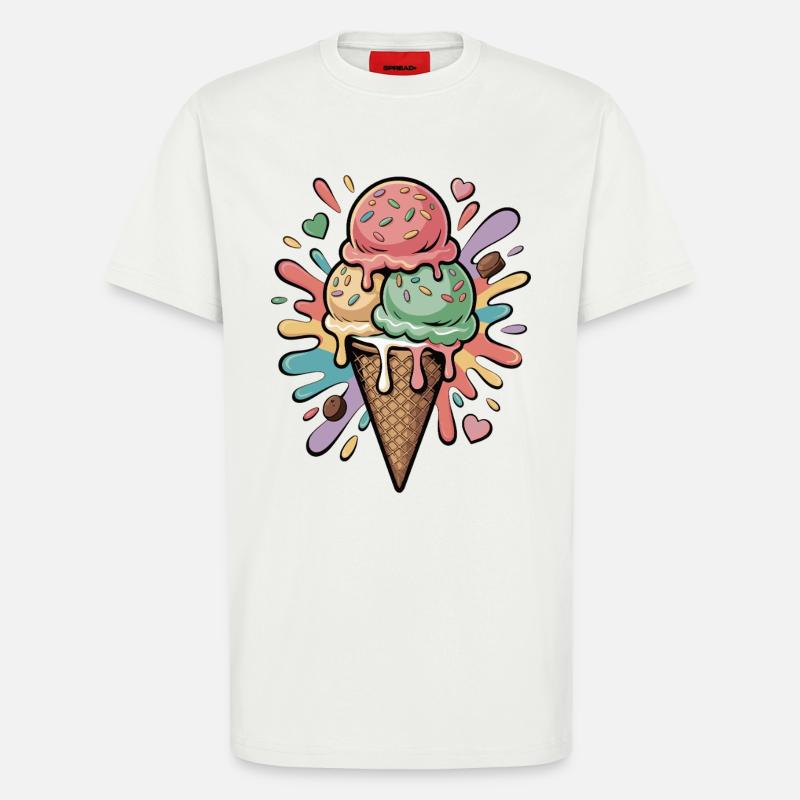 Bunte Eiscreme Explosion - T-Shirt - made by SPREAD - OFF WHITE