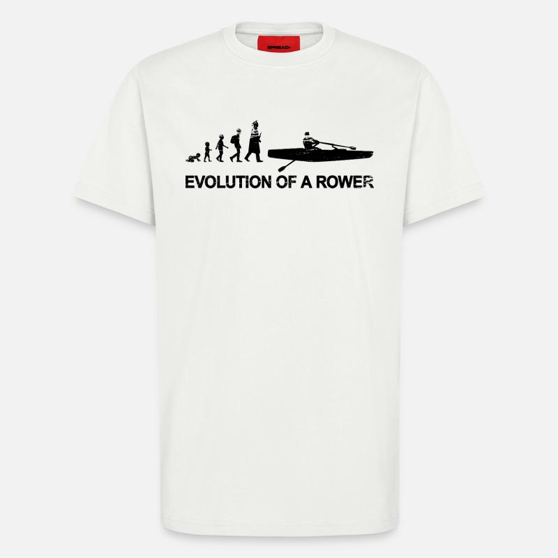 Évolution des rameurs - T-shirt bio décontracté fabriqué en UE - OFF WHITE