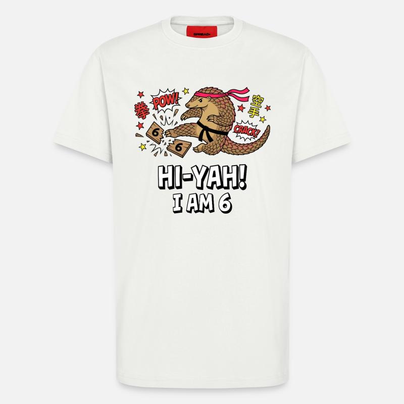 Hi-Yah I Am 6 Karate Pangolin - T-Shirt - made by SPREAD - OFF WHITE