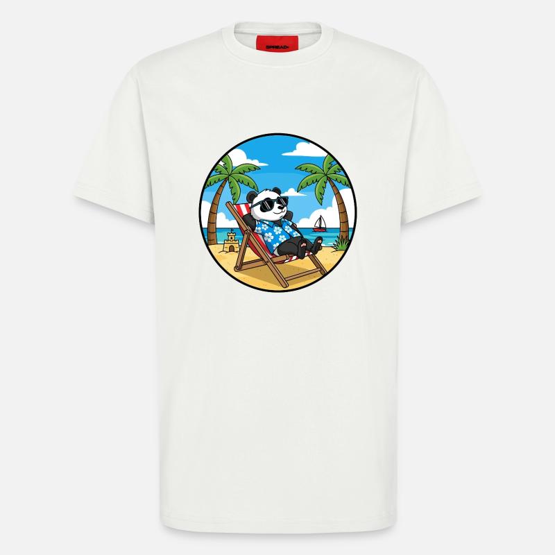 Cool Panda Beach Vacation Summer Vibes - T-Shirt - made by SPREAD - OFF WHITE