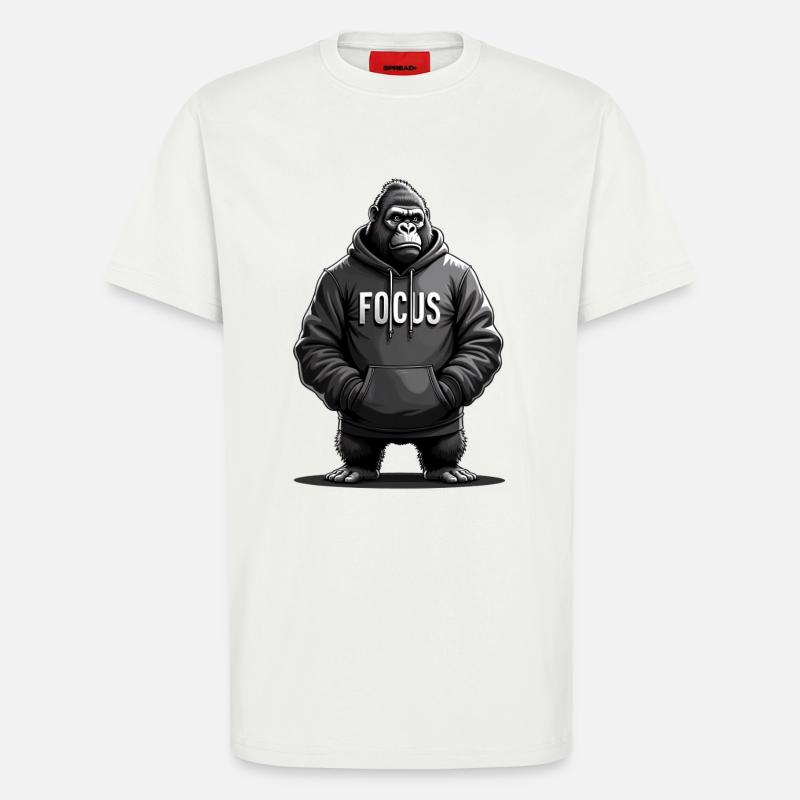Concentration Gorille Effort Motivation - T-shirt bio décontracté fabriqué en UE - OFF WHITE