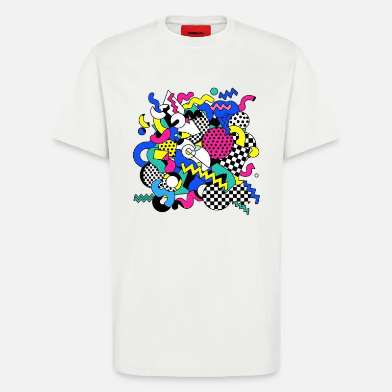 Neon Chaos Pop Art Pattern - T-Shirt - made by SPREAD - OFF WHITE