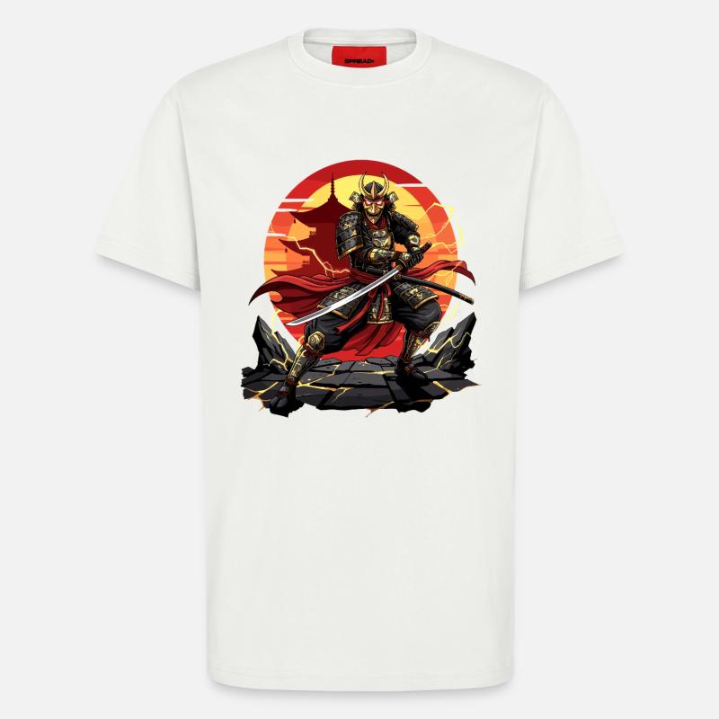 Otaku Samurai Krieger Japan Katana Design - T-Shirt - made by SPREAD - OFF WHITE