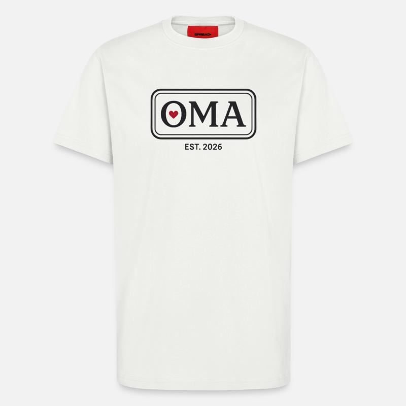 OMA EST. 2026 Stolze Großmutter Ankündigung - T-Shirt - made by SPREAD - OFF WHITE