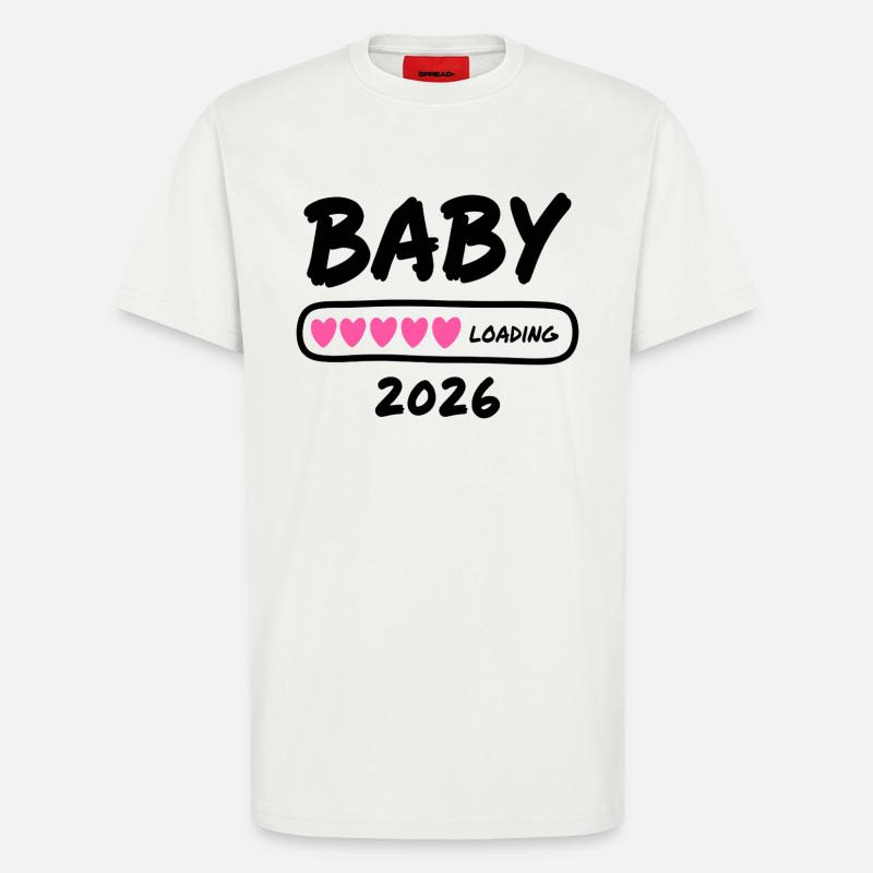 Baby Loading 2026 Schwangerschaft Eltern - T-Shirt - made by SPREAD - OFF WHITE