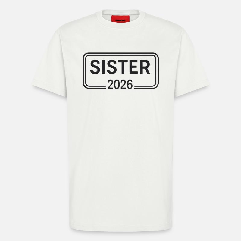 SISTER 2026 Große Schwester Ankündigung - T-Shirt - made by SPREAD - OFF WHITE