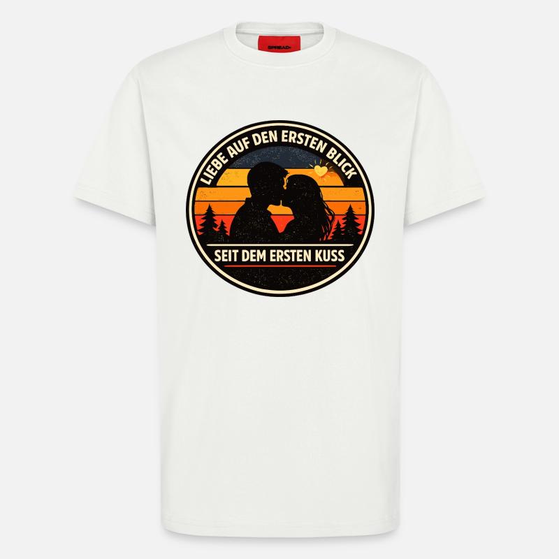 Liebe auf den ersten Blick Spruch - T-Shirt - made by SPREAD - OFF WHITE