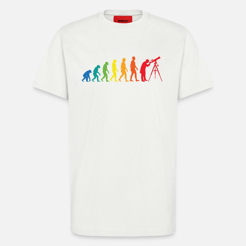 Evolution Astronomie – Weltraum Teleskop Design - T-Shirt - made by SPREAD - OFF WHITE