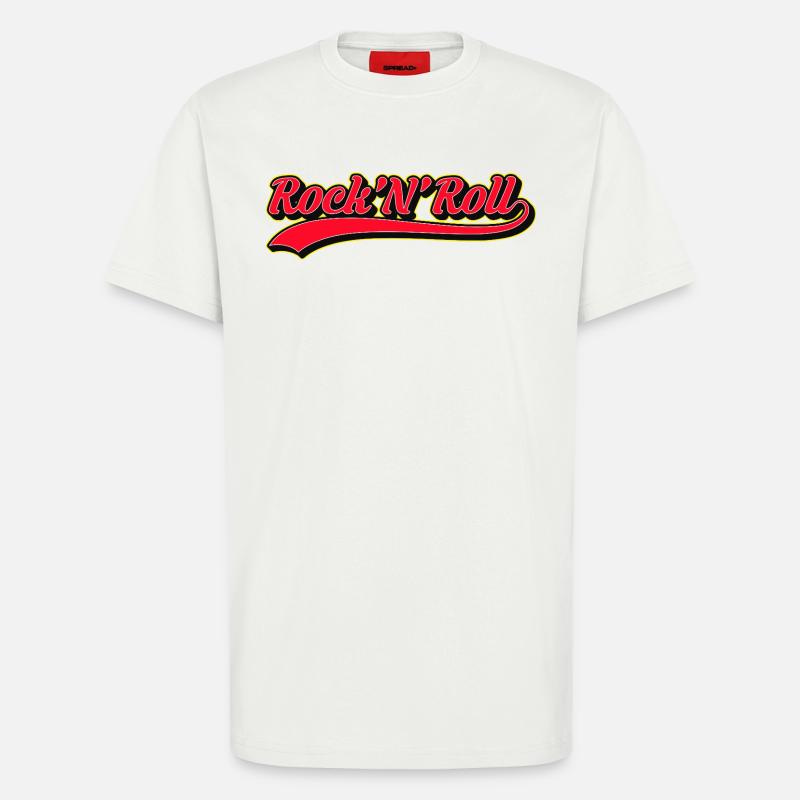 Rock 'N' Roll Retro Script Logo - T-Shirt - made by SPREAD - OFF WHITE