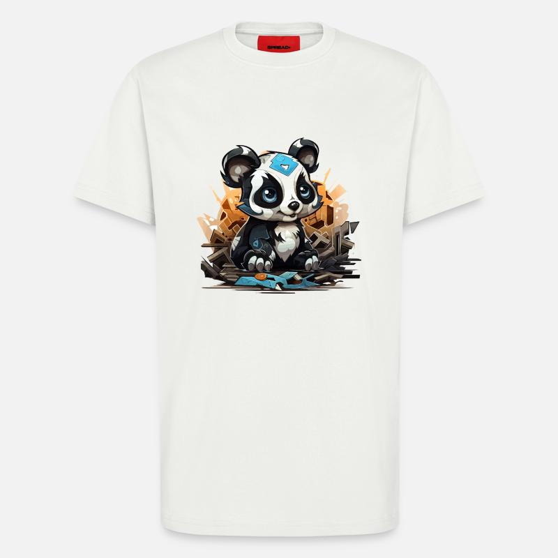 Charme de bloc de construction Panda - T-shirt bio décontracté fabriqué en UE - OFF WHITE
