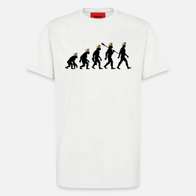 Homo Karnevalis | Evolution der Narren, Fastnacht - T-Shirt - made by SPREAD - OFF WHITE