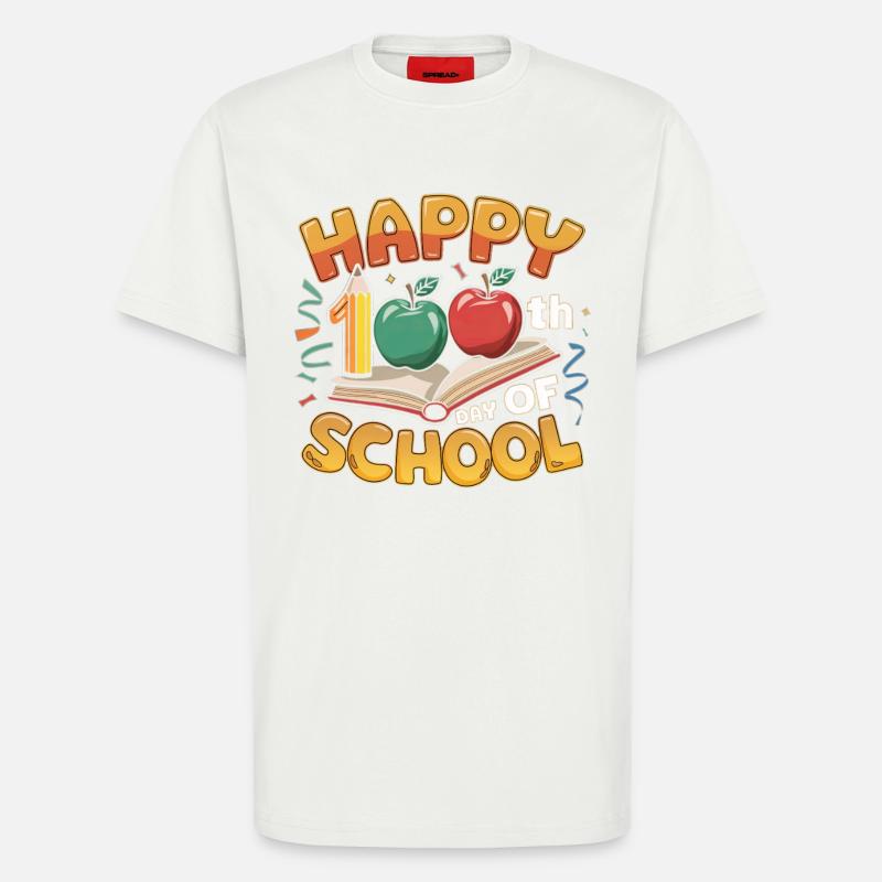 Conception du centième anniversaire de l’école - T-shirt bio décontracté fabriqué en UE - OFF WHITE
