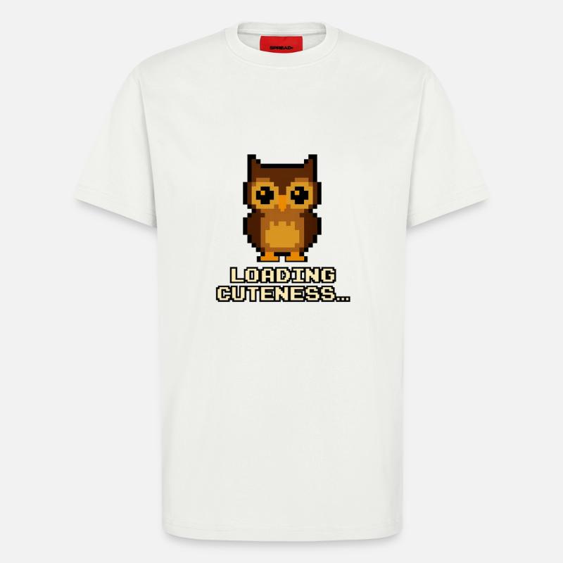 Pixel Eulen Loading Cuteness - T-Shirt - made by SPREAD - OFF WHITE
