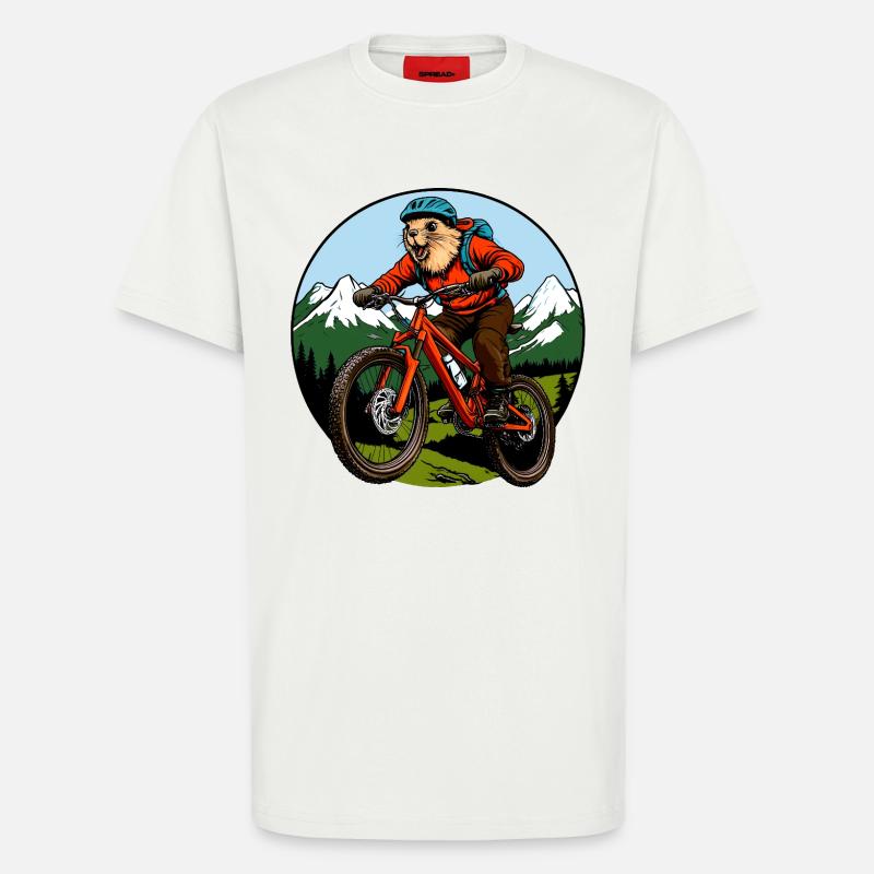 Murmeltiere Biker / Freeride Biking - T-Shirt - made by SPREAD - OFF WHITE