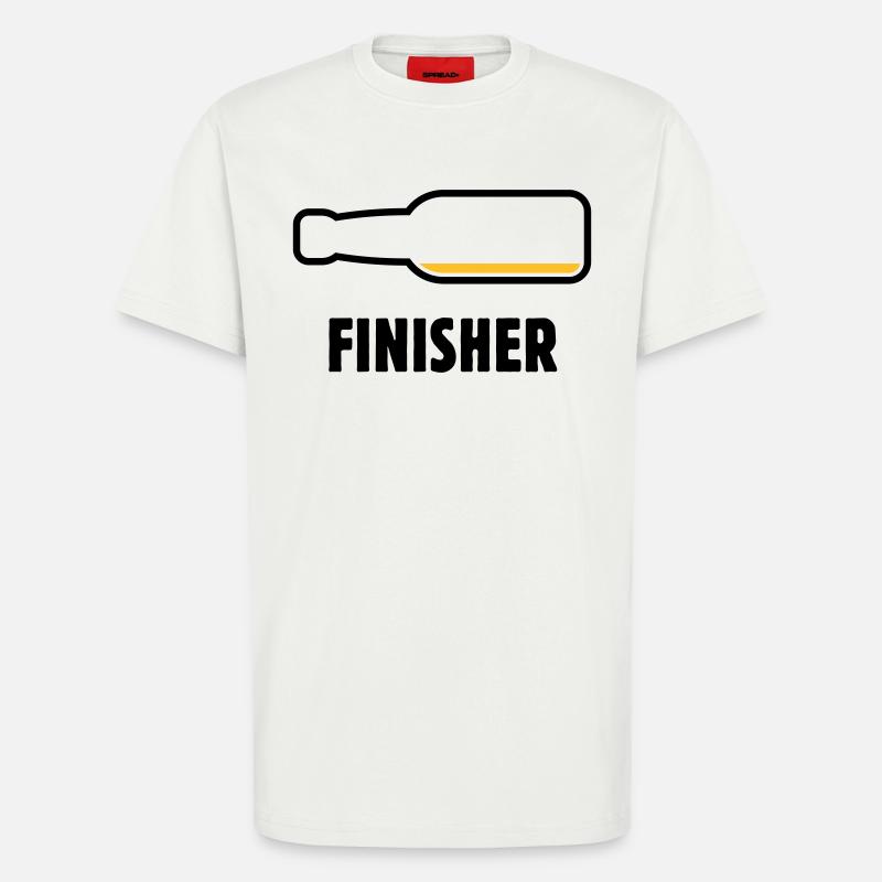 Finisher (Bier / Bierchen / Biertrinker / POS 2C) - T-Shirt - made by SPREAD - OFF WHITE