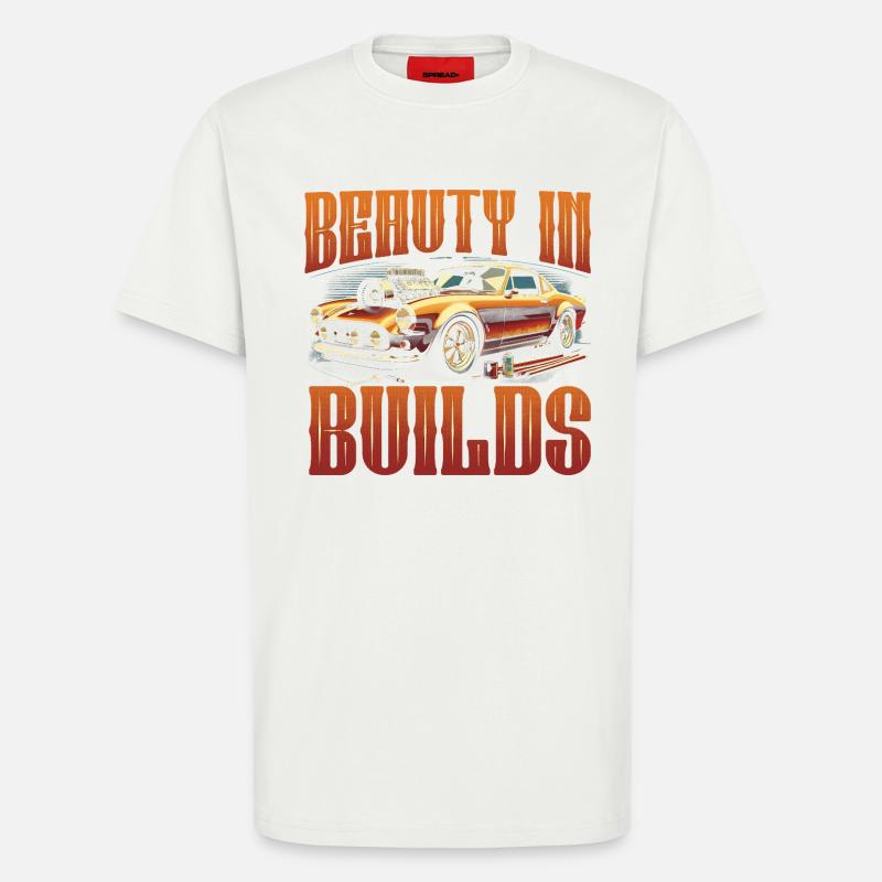 Restauration automobile beauté dans les constructions - T-shirt bio décontracté fabriqué en UE - OFF WHITE