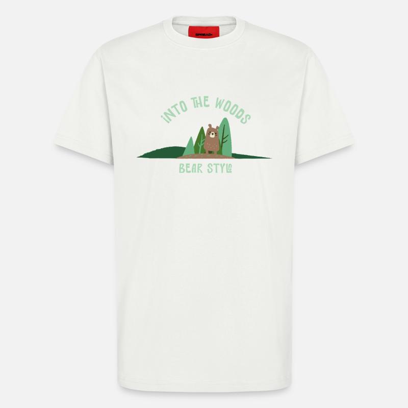 Bär Stil Im Wald Illustration - T-Shirt - made by SPREAD - OFF WHITE