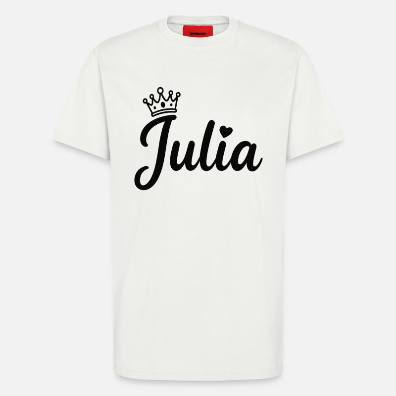 Juliet Name Crown Heart Calligraphy Personalized - T-Shirt - made by SPREAD - OFF WHITE
