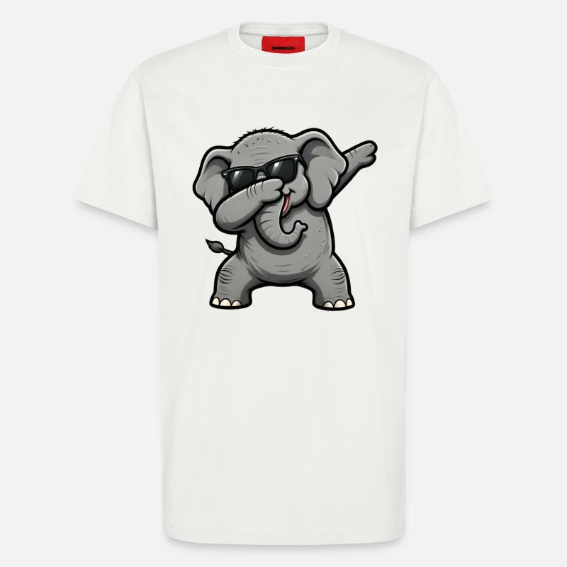 Éléphant de dab - T-shirt bio décontracté fabriqué en UE - OFF WHITE