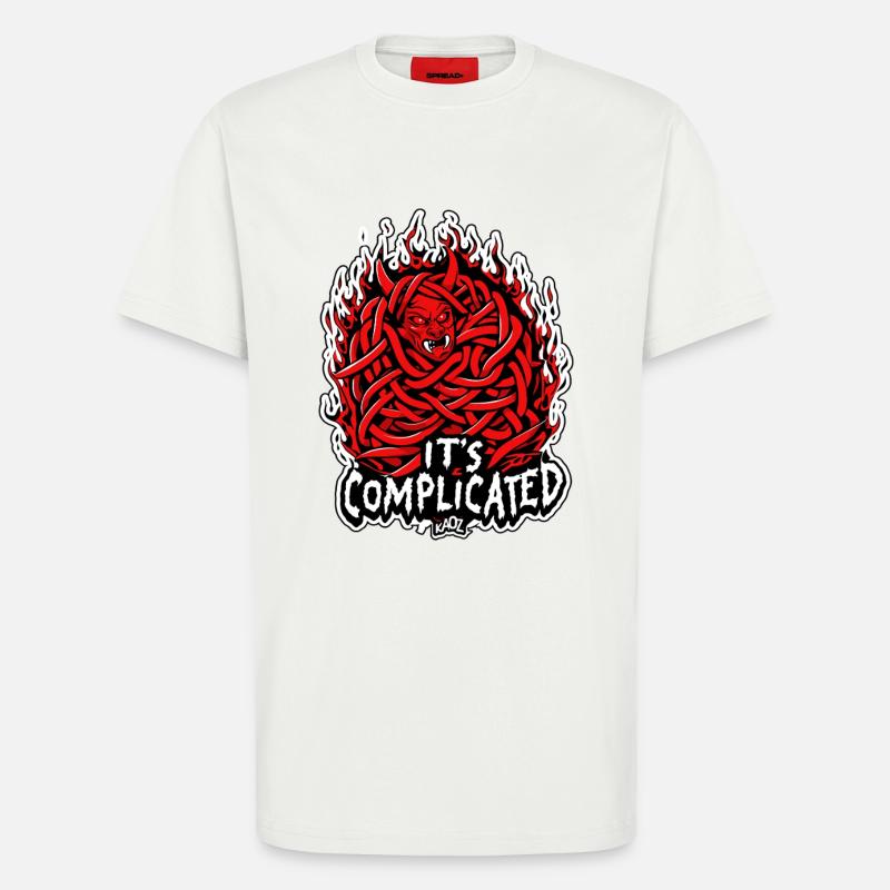 Trasslig elddemon: Det är komplicerat - Organic Relaxed T-shirt Made in EU - OFF WHITE