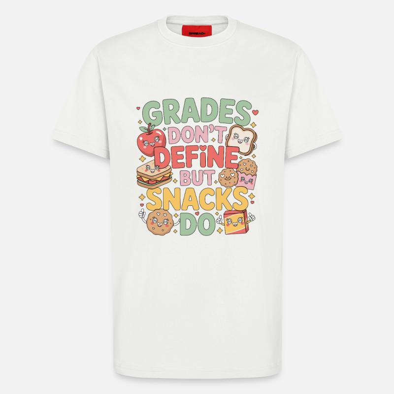 Elementary Teacher Grades Don't Define Education - T-Shirt - made by SPREAD - OFF WHITE