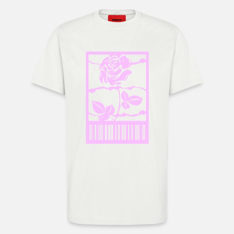 Gothic Rose Stacheldraht Strichcode Urban Style - T-Shirt - made by SPREAD - OFF WHITE