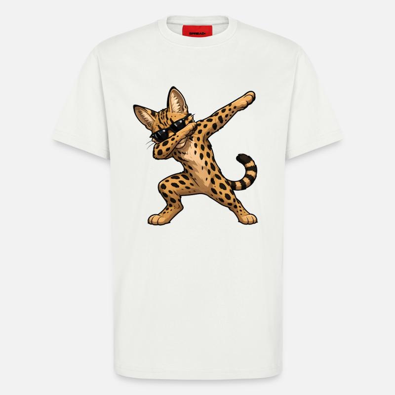 Dabbing Savannah Katze - T-Shirt - made by SPREAD - OFF WHITE
