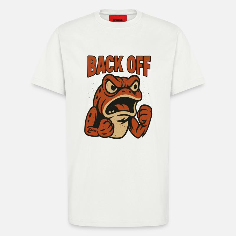 Back Off Angry Frog Patch - T-Shirt - made by SPREAD - OFF WHITE