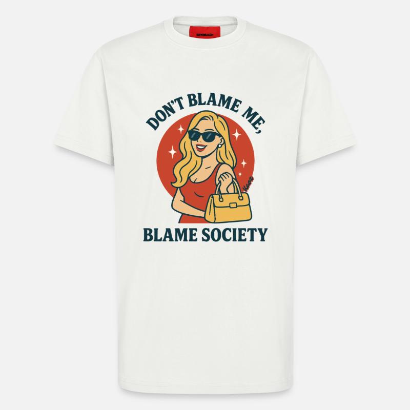 Ne blâme pas la société - T-shirt bio décontracté fabriqué en UE - OFF WHITE
