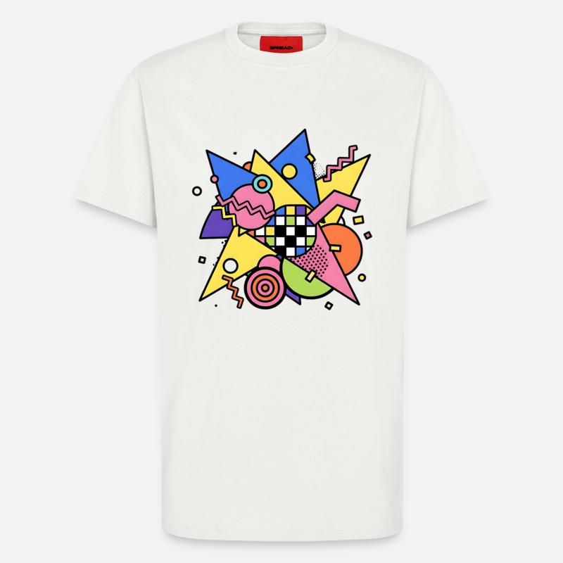 Abstraktes Geometrisches Muster 90s Style - T-Shirt - made by SPREAD - OFF WHITE