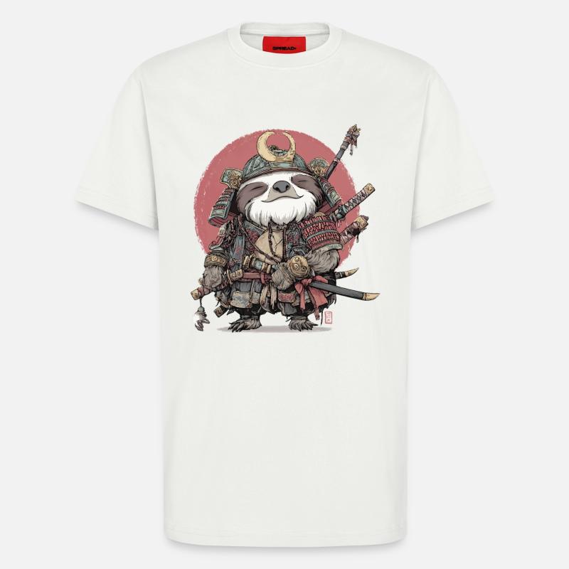 Sloth Samurai Armor - T-Shirt - made by SPREAD - OFF WHITE