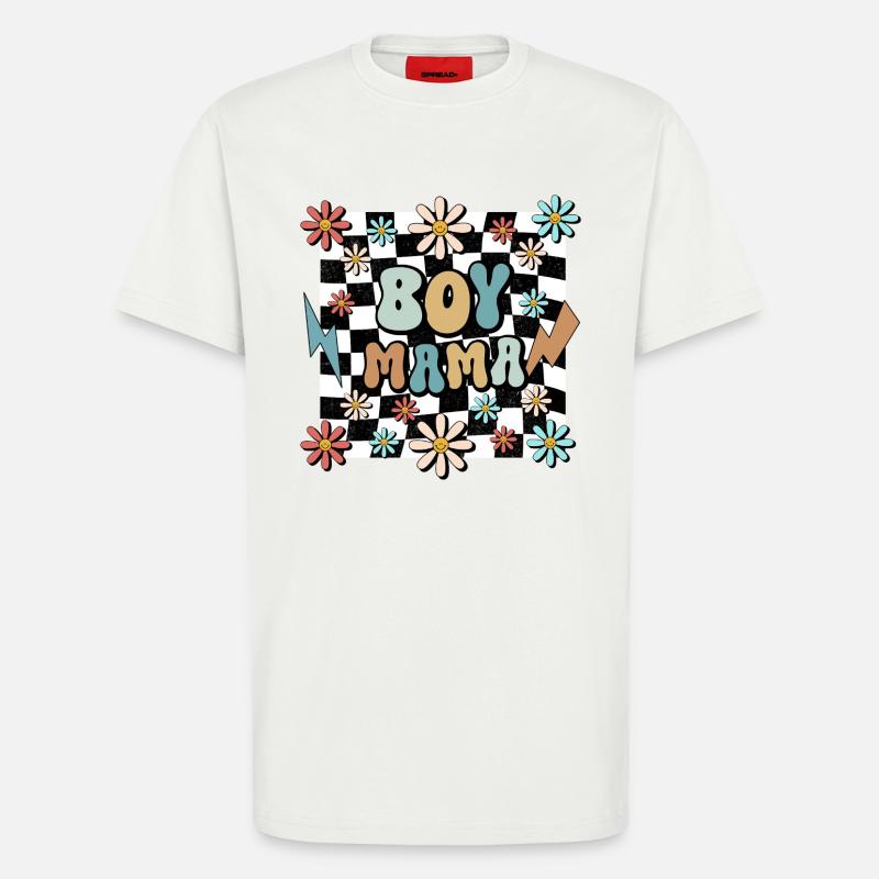 Boy Mama Blumen Muster Mutter Schwangerschaft - T-Shirt - made by SPREAD - OFF WHITE