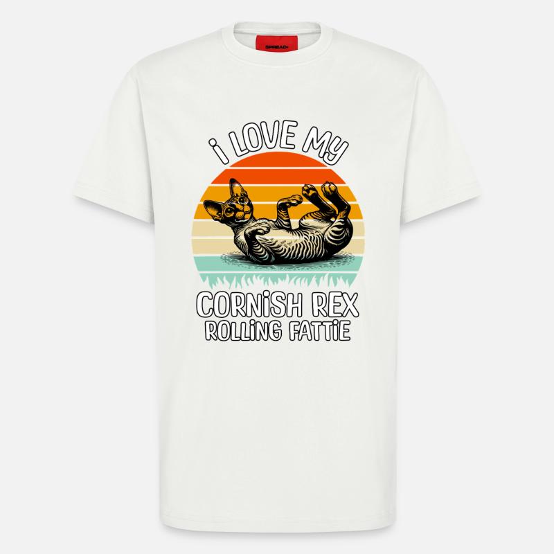 Lustige Cornish Rexkatze - T-Shirt - made by SPREAD - OFF WHITE