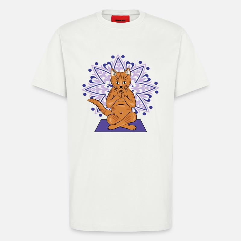 Meditative Katzen-Mandala - T-Shirt - made by SPREAD - OFF WHITE