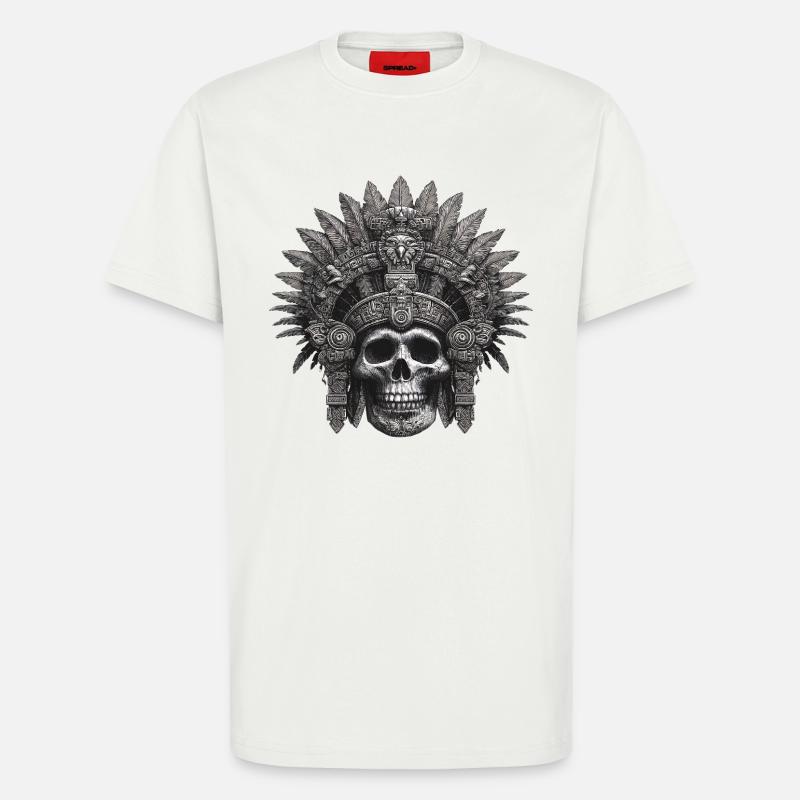 Mayan Warrior Aztec Design - T-Shirt - made by SPREAD - OFF WHITE