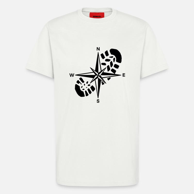 Hiker Compass Hiking Gift - T-Shirt - made by SPREAD - OFF WHITE