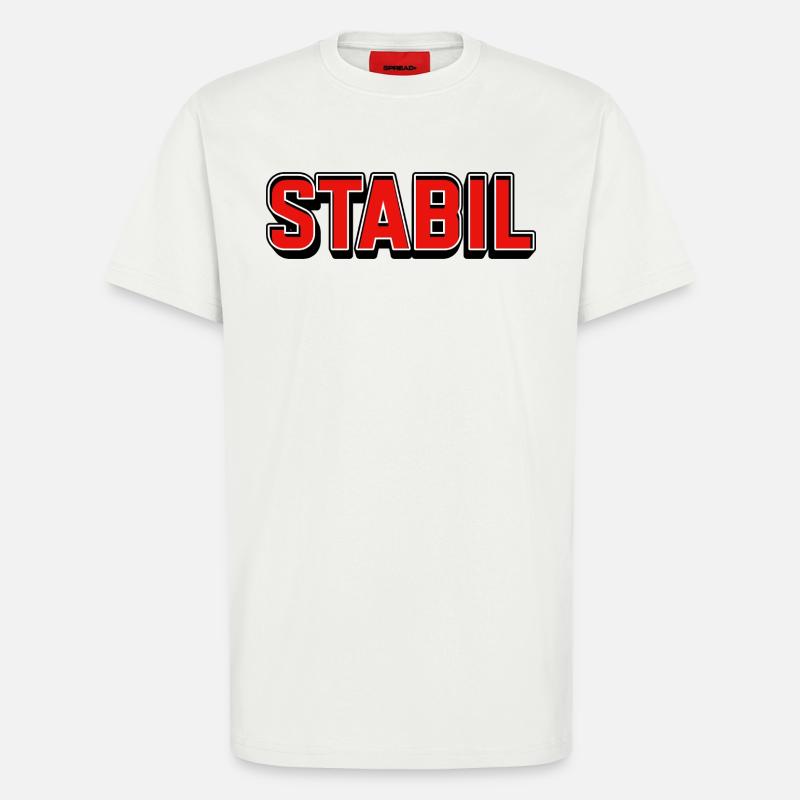 Stabil Knallrot Blockschrift - T-Shirt - made by SPREAD - OFF WHITE