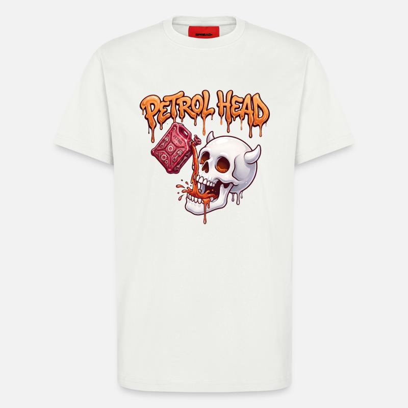Petrolkopf-Schädel - T-Shirt - made by SPREAD - OFF WHITE