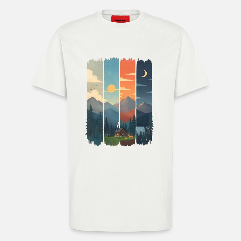 Horizonte in vier Gebirgstafeln - T-Shirt - made by SPREAD - OFF WHITE