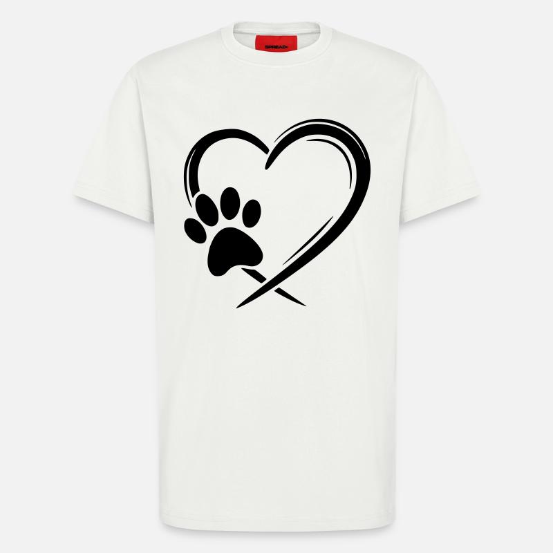 Pfote Herz - T-Shirt - made by SPREAD - OFF WHITE