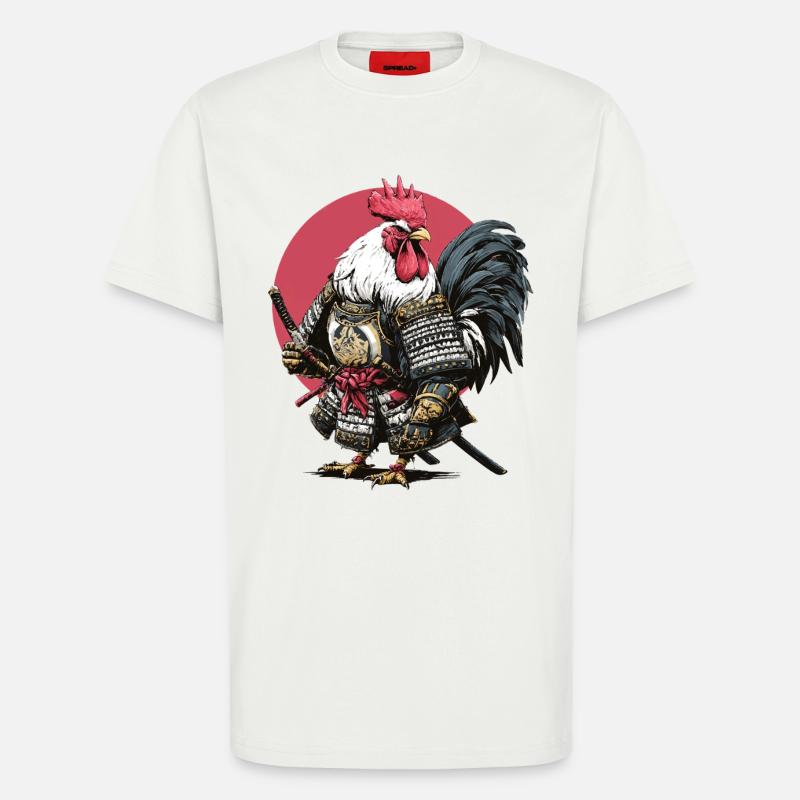 Hahn-Samurai-Rüstung - T-Shirt - made by SPREAD - OFF WHITE