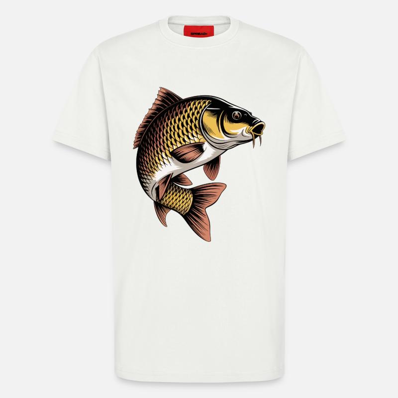 Springender Karpfen - T-Shirt - made by SPREAD - OFF WHITE