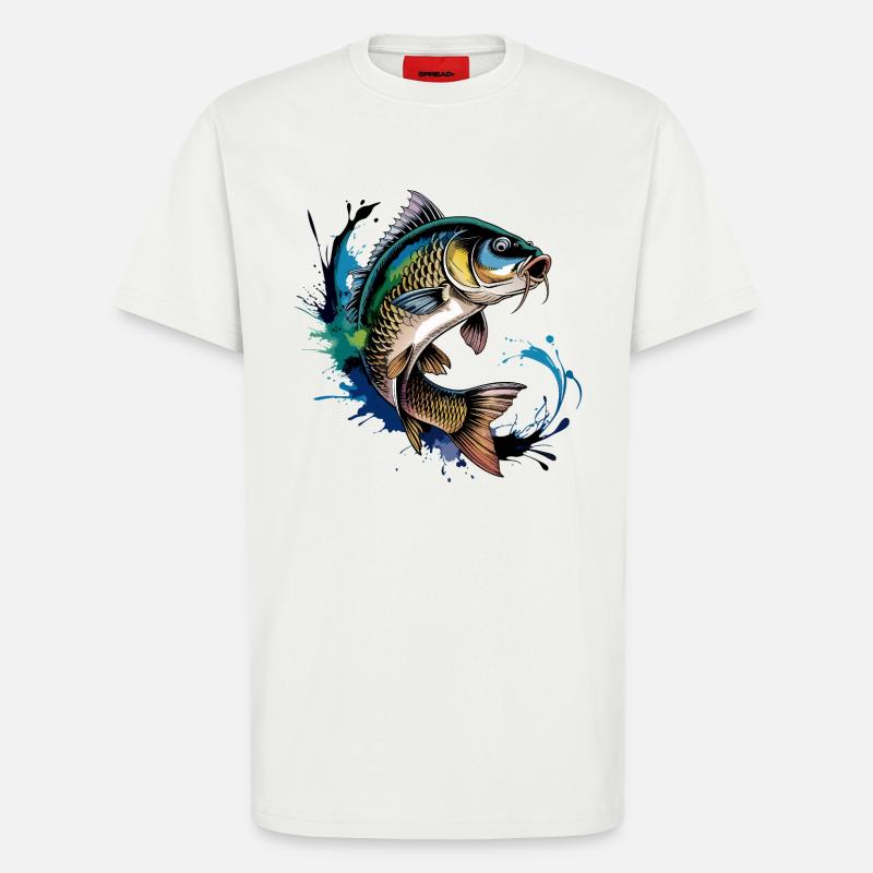 Jumping Carp - T-Shirt - made by SPREAD - OFF WHITE
