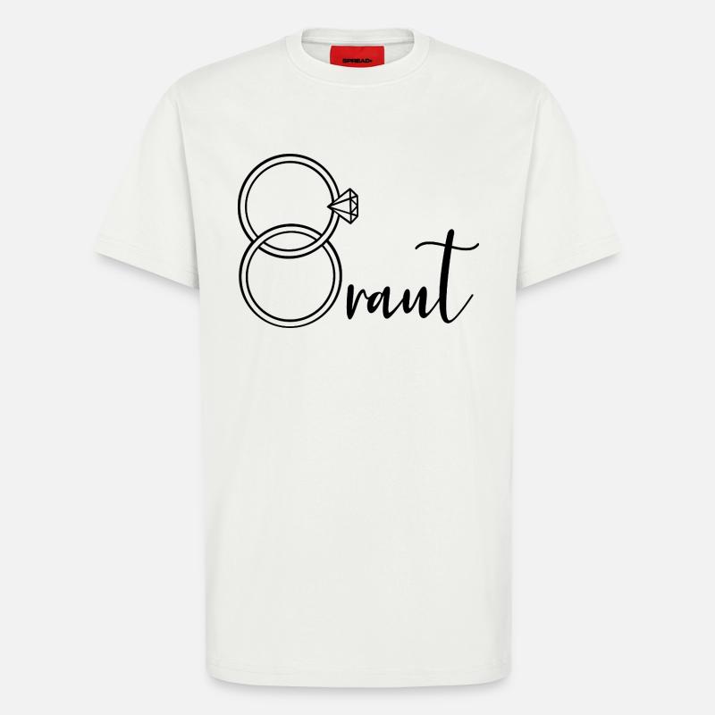 Bagues de mariée - T-shirt bio décontracté fabriqué en UE - OFF WHITE