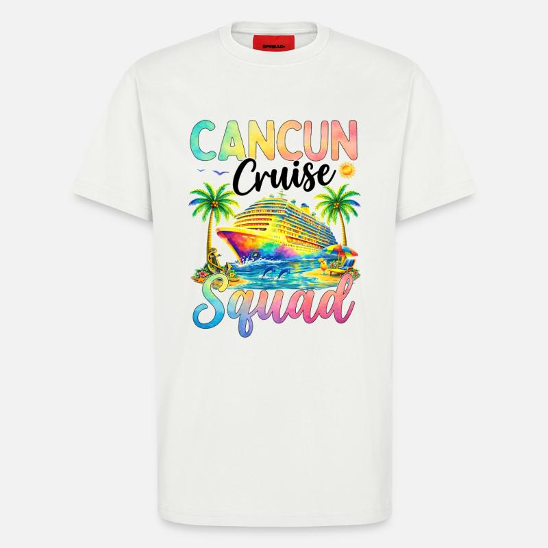 Équipe de croisière de Cancún - T-shirt bio décontracté fabriqué en UE - OFF WHITE