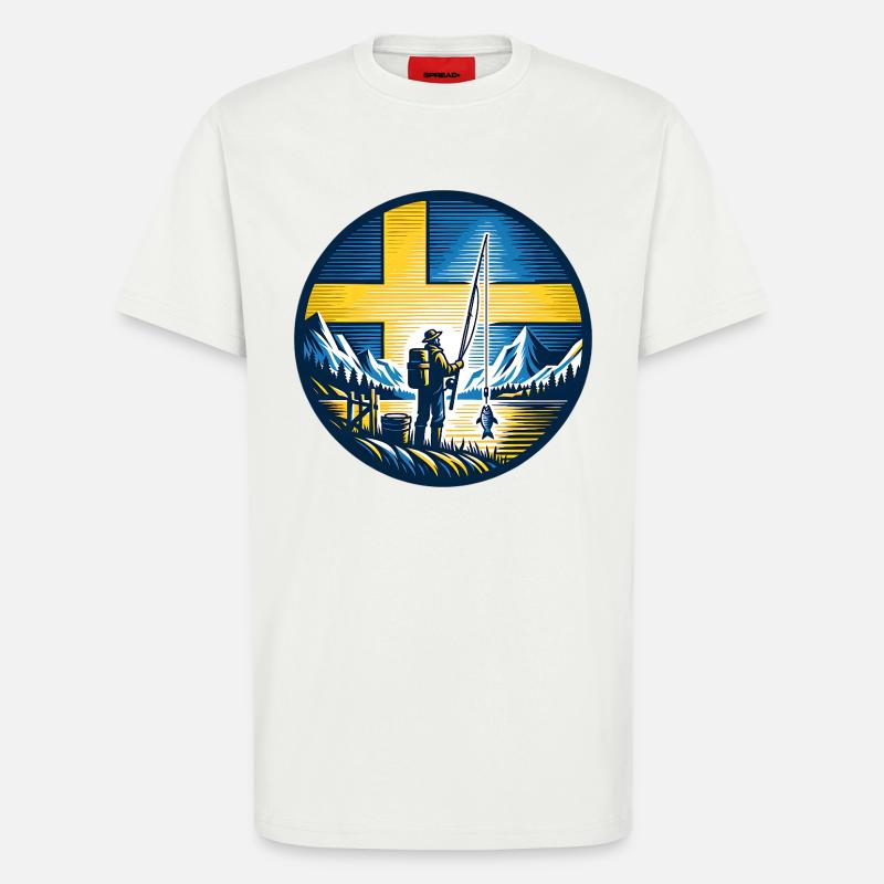 Pêcheurs de Suède - T-shirt bio décontracté fabriqué en UE - OFF WHITE